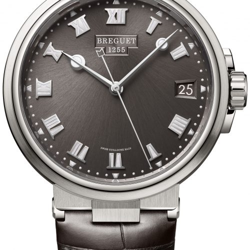 Die Marine 5517 von Breguet in Titan mit Alligatorband Die Marine 5517 von Breguet in Titan mit Alligatorband.