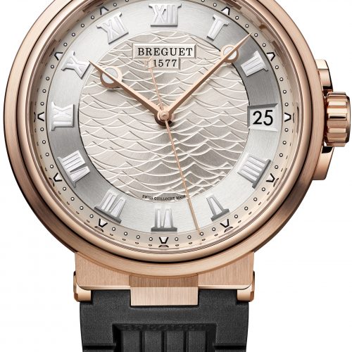 Die Marine 5517 von Breguet in Rosegold mit Kautschukband Die Marine 5517 von Breguet in Rosegold mit Kautschukband.