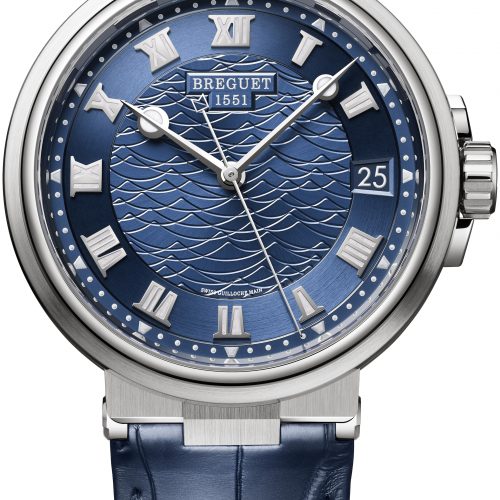 Die Marine 5517 von Breguet in Weißgold mit Alligatorband Die Marine 5517 von Breguet in Weißgold mit Alligatorband.