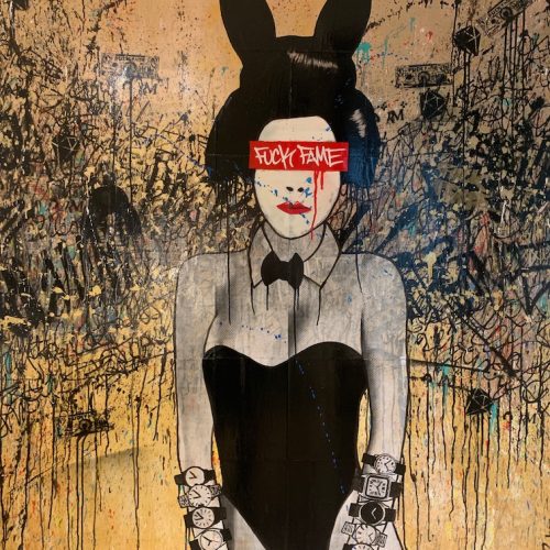 Wempe Berlin Street-Art Dieses Gemälde von Ron Miller entstand Im Rahmen der Vogue Fashions-Night-Out 2017 auf der Baustelle.