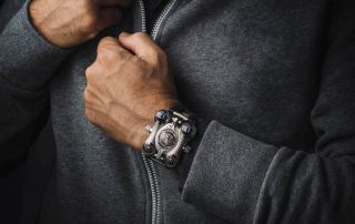 Die Horological Machine No6 Final Edition von MB&F in Eelstahl.