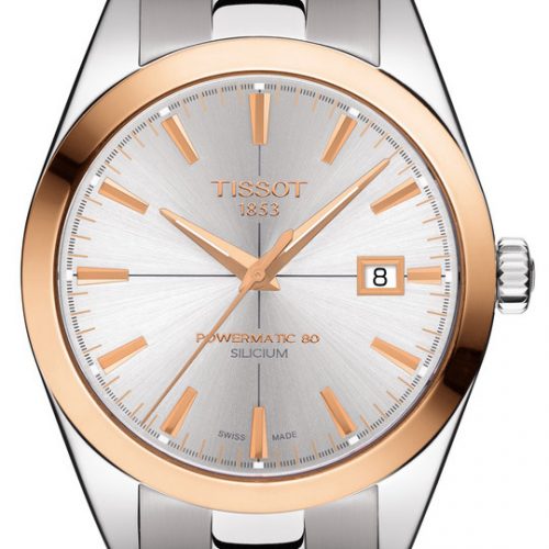 Die Gentleman Automatik von Tissot mit silbernem  Zifferblatt und Edelstahlband. Die Gentleman Automatik von Tissot mit silbernem Zifferblatt und Edelstahlband.