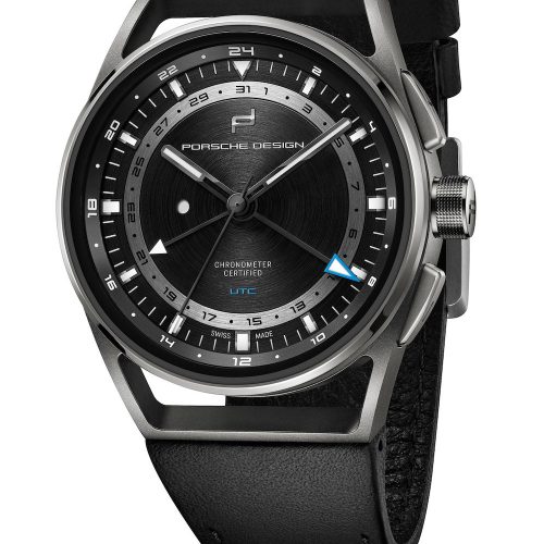 Der 1919 Globetimer UTC von Porsche Design mit schwarzem Zifferblatt und Armband aus Porsche-Leder ist wasserdicht bis zehn Bar. <em>5.950 Euro</em> Der 1919 Globetimer UTC von Porsche Design mit schwarzem Zifferblatt und Armband aus Porsche-Leder ist wasserdicht bis zehn Bar. 5.950 Euro