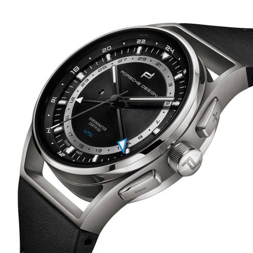 1919-Globetimer-UTC-Porsche-Design_2019-Schwarz-Titan-Lederband-Schraeg