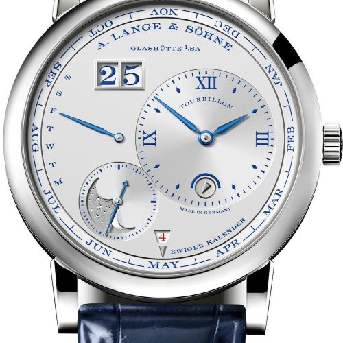 Das Sondermodell der Lange1 Ewiger Kalender Tourbillon von A. Lange & Söhne ist auf 25 Exemplare limitiert. Das Sondermodell der Lange1 Ewiger Kalender Tourbillon von A. Lange & Söhne ist auf 25 Exemplare limitiert.