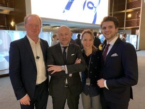 Thomas Wanka, Georges Kern und das Social Media Team von Wempe auf der Baselworld 2019.