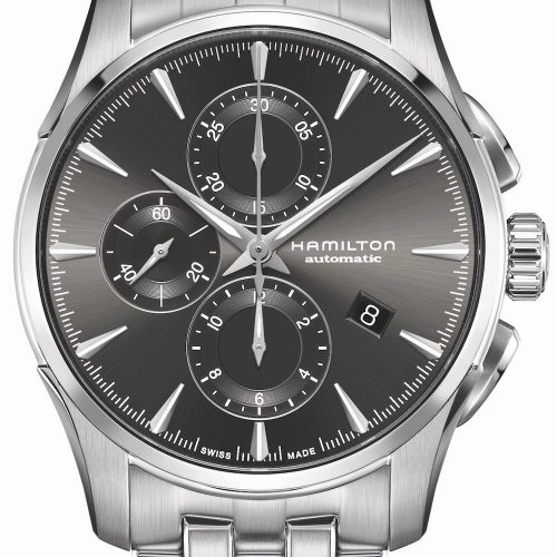 Der automatische Chronograph mit anthrazitfarbenem Blatt und Edelstahlband kostet 1.645 Euro. Der automatische Chronograph mit anthrazitfarbenem Blatt und Edelstahlband kostet 1.645 Euro.