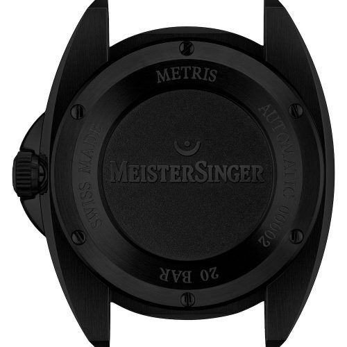 Im Inneren der Metris Black Line von Meistersinger schlägt ein ETA 2824-2 oder ein Sellita SW 220-1. Im Inneren der Metris Black Line von Meistersinger schlägt ein ETA 2824-2 oder ein Sellita SW 220-1.