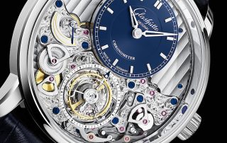 Das Tourbillon des Senator Chronometer von Glashütte Original ist fliegend gelagert.