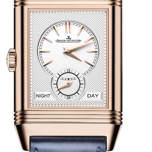 Die Rückseite der Reverso Tribute Duoface von Jaeger-LeCoultre in Rotgold mit Fagliano-Lederband. Die Rückseite der Reverso Tribute Duoface von Jaeger-LeCoultre in Rotgold mit Fagliano-Lederband.