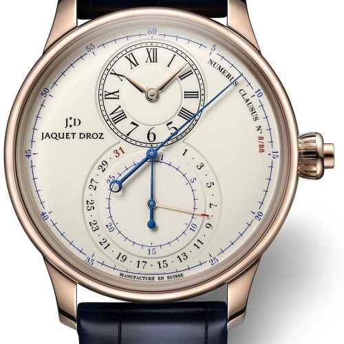 Der Grande Seconde Chronograph von Jaquet Droz in Rotgold mit elfenbeinfarbenem Zifferblatt aus Grand-Feu-Emaille ist limitiert auf 88 Exemplare. Der Grande Seconde Chronograph von Jaquet Droz in Rotgold mit elfenbeinfarbenem Zifferblatt aus Grand-Feu-Emaille ist limitiert auf 88 Exemplare.
