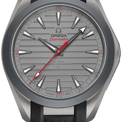 Die Omega Seamaster Aqua Terra »Ultra Light« mit roten Details. Die Omega Seamaster Aqua Terra »Ultra Light« mit roten Details.