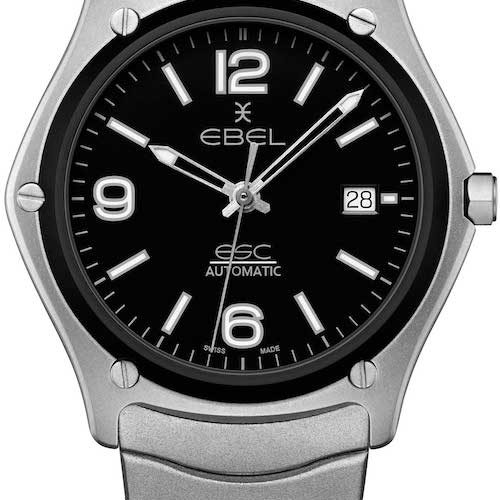 Die Sport Classic von Ebel mit arabischen Ziffern mit Leuchtfarbe. Die Sport Classic von Ebel mit arabischen Ziffern mit Leuchtfarbe.