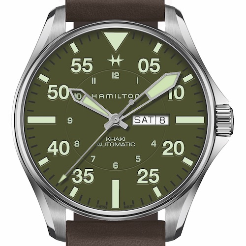 Im Inneren der Hamilton Khaki Pilot Schott NYC arbeitet das Automatikwerk H-30 mit 80 Stunden Gangautonomie. Im Inneren der Hamilton Khaki Pilot Schott NYC arbeitet das Automatikwerk H-30 mit 80 Stunden Gangautonomie.