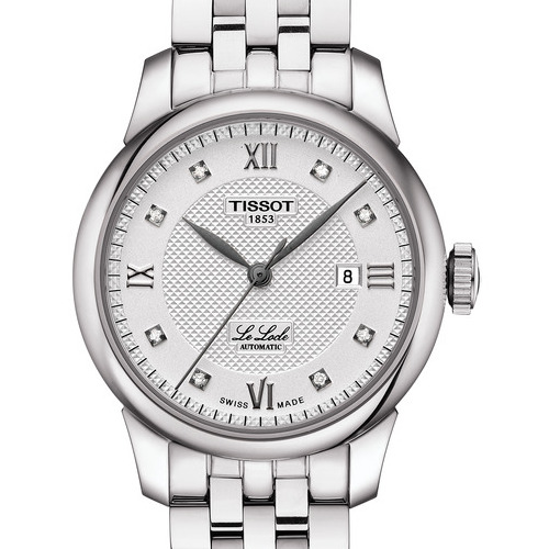 Die Tissot Le Locle Lady in Edelstahl mit acht Diamantindizes. <em>590 Euro</em> Die Tissot Le Locle Lady in Edelstahl mit acht Diamantindizes. 590 Euro