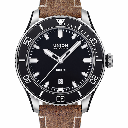 Die Belisar Datum Sport von Union Glashütte mit Band aus Vintage-Leder.