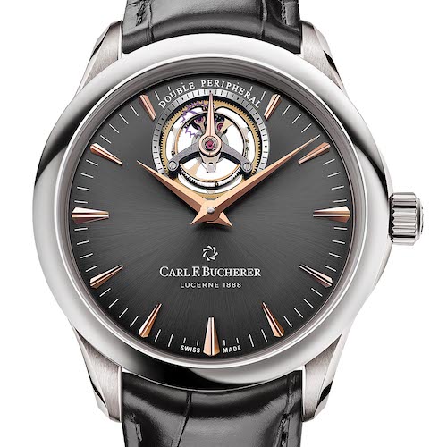 Das Manero Tourbillon Double Peripheral von Carl F. Bucherer in Weißgold. Das Manero Tourbillon Double Peripheral von Carl F. Bucherer in Weißgold.
