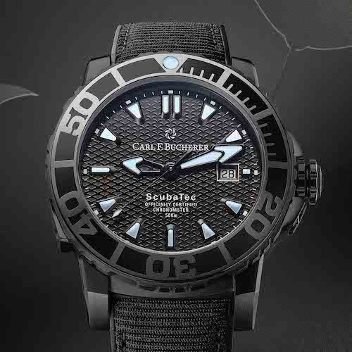 Carl F. Bucherer Schwarze ScubaTec Zehn vor Zwei