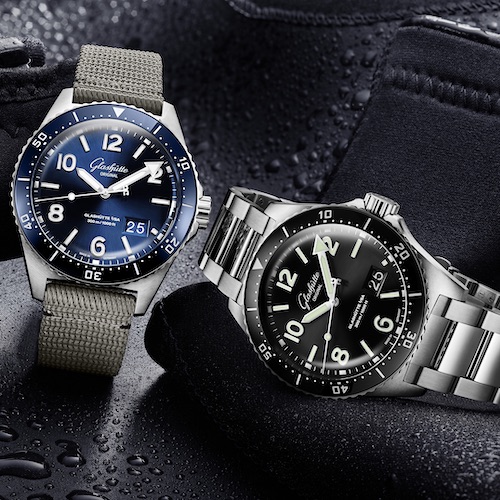 Die SeaQ Panoramadatum von Glashütte Original ist mit blauem und schwarzem Zifferblatt erhältlich. Die SeaQ Panoramadatum von Glashütte Original ist mit blauem und schwarzem Zifferblatt erhältlich.