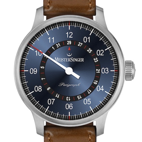 Der Perigraph von Meistersinger mit schwarzem Datumsring. Der Perigraph von Meistersinger mit schwarzem Datumsring.