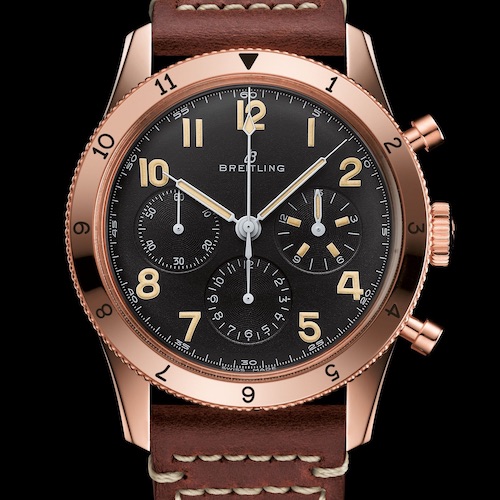 Die Breitling 1953 AVI Red. 765 Re-Edition in der Version mit 18-Rotgold. Die Breitling 1953 AVI Red. 765 Re-Edition in der Version mit 18-Rotgold.