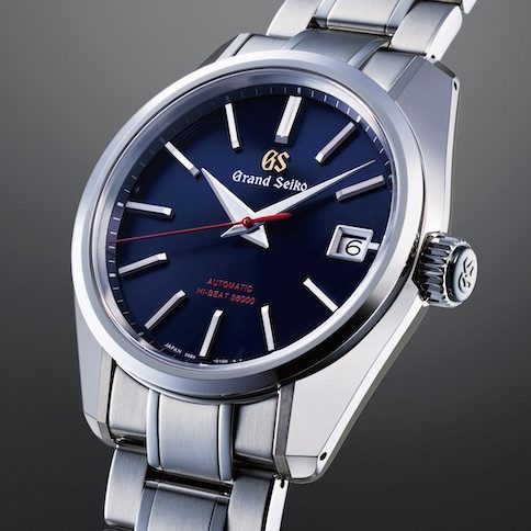 Die Grand Seiko SBGH281 mit blauem Jubiläumszifferblatt. Die Grand Seiko SBGH281 mit blauem Jubiläumszifferblatt.