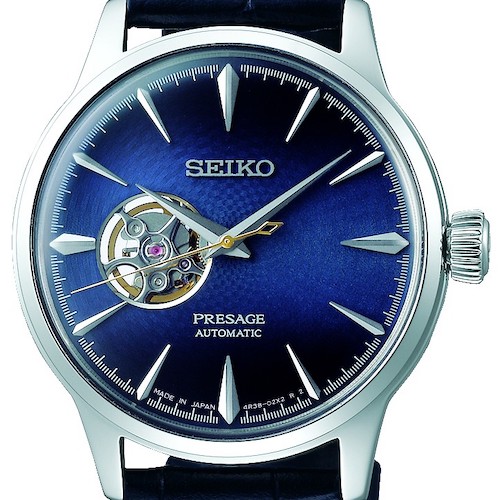 Die Seiko Presage Blue Moon mit 40,5 Millimeter Durchmesser kostet 469 Euro. Die Seiko Presage Blue Moon mit 40,5 Millimeter Durchmesser kostet 469 Euro.