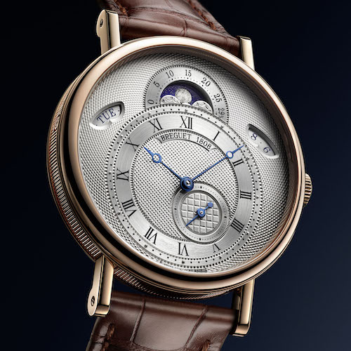 Die Breguet Classique 7337 im 18K Roségoldgehäuse mit versilbertem Zifferblatt aus Gold. Die Breguet Classique 7337 im 18K Roségoldgehäuse mit versilbertem Zifferblatt aus Gold.