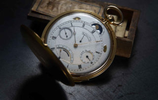 Die Breguet-Taschenuhr No. 4691 aus dem Jahr 1831 mit guillochiertem Zifferblatt.
