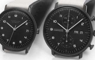 Das max bill Edition Set 2020 von Junghans- besteht aus einer Chronoscope- und einer Automatik-Uhr.