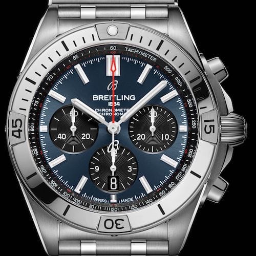 Der neue Chronomat von Breitling mit blauem Zifferblatt. Der neue Chronomat von Breitling mit blauem Zifferblatt.