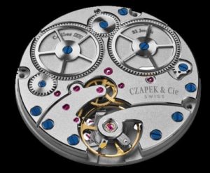 Das Czapek-Kaliber SHX1 mit sieben Tage Gangreserve.