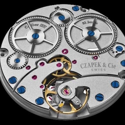Das Czapek-Kaliber SHX1 mit sieben Tage Gangreserve. Das Czapek-Kaliber SHX1 mit sieben Tage Gangreserve.