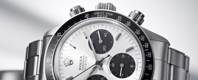 Der Chronograph von Rolex heißt Cosmograph Daytona, hier ein Modell von 1965.