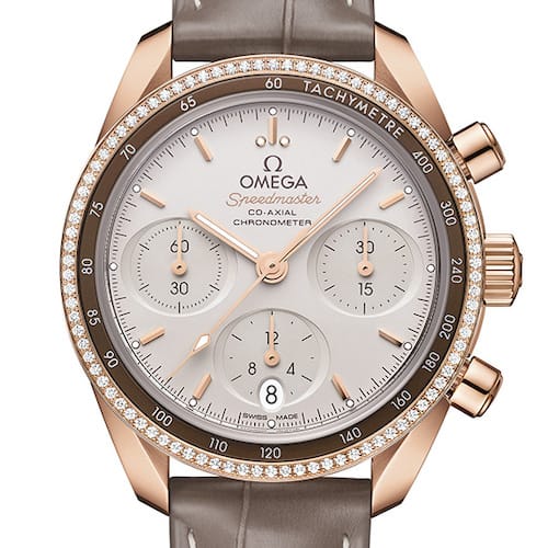 Die Speedmaster-Variante aus Sednagold mit 90 Diamanten im Vollschliff. Die Speedmaster-Variante aus Sednagold mit 90 Diamanten im Vollschliff.