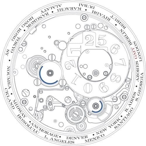 A-Lange-und-Soehne-Lange-1-Zeitzone-Kaliber-L141.1-Zeichnung Zeichnung des Kaliber L141.1