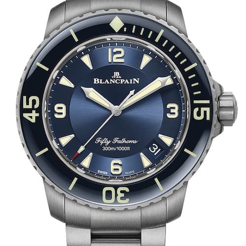 Blancpain Fifty Fathoms mit Titanband Zehn vor Zwei