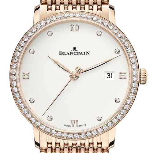 Die Rotgoldversion mit Diamantlünette und Milanaiseband kostet 37.410 Euro. Die Rotgoldversion mit Diamantlünette und Milanaiseband kostet 37.410 Euro.