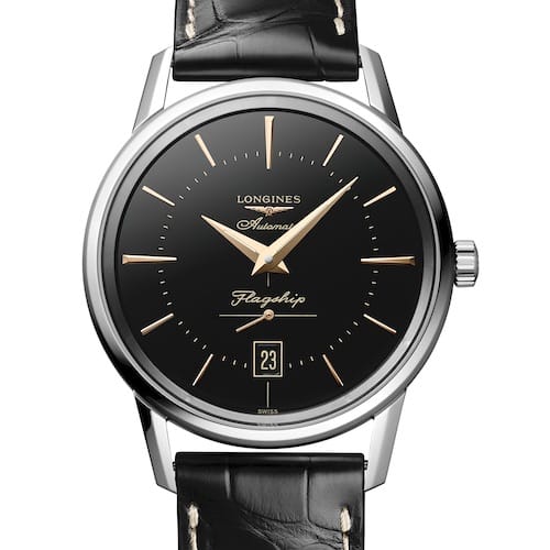 Longines-Flagship-L4.795.4.58-Front Longines Flagship Heritage Schwarz