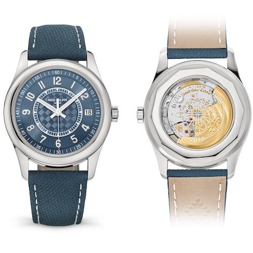 Patek-Philippe-Calatrava- 6007A-001-Ftront-und-Boden Das Edelstahlgehäuse der Calatrava misst 40 Millimeter im Durchmesser.