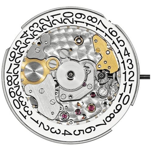 Patek-Philippe-Calibre-324-S-C-Zifferblattseite Das Kaliber 324 S C ist mit 28.800 Halbschwingungen je Stunde getaket.
