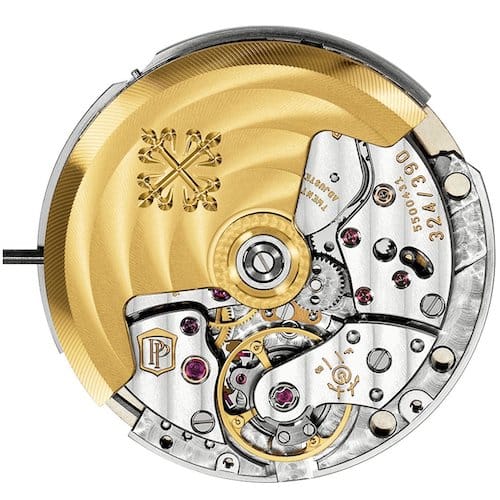 Patek-Philippe-Calibre-324-S-C Das Kaliber 324 S C besitzt einen Zentralrotor aus 18K Gelbgold.