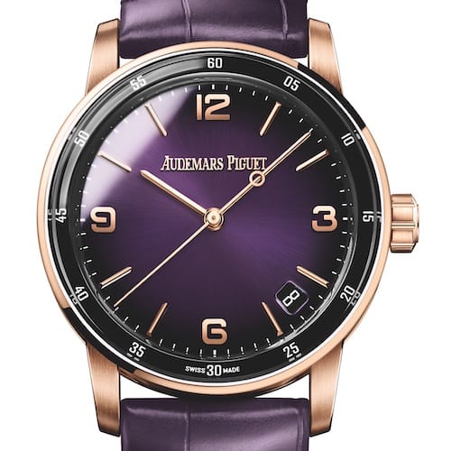 Audemars Piguet Code 59.11 15210OR-OO-A028CR-01 Die Audemars Piguet Code 59.11 in 18K Roségold mit violettem Blatt.