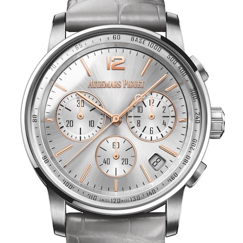 Audemars Piguet Code 59.11 26393CR-OO-A009CR-01 Der Chronograph Code 59.11 von Audemars Piguet in Roségold mit Lünette und Bandanstößen in Weißgold mit grauem Blatt.