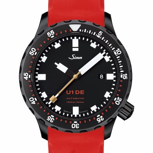 Sinn-Spezialuhren-U1-DE-Rotes-Silikonband Sinn Spezialuhren U1 DE