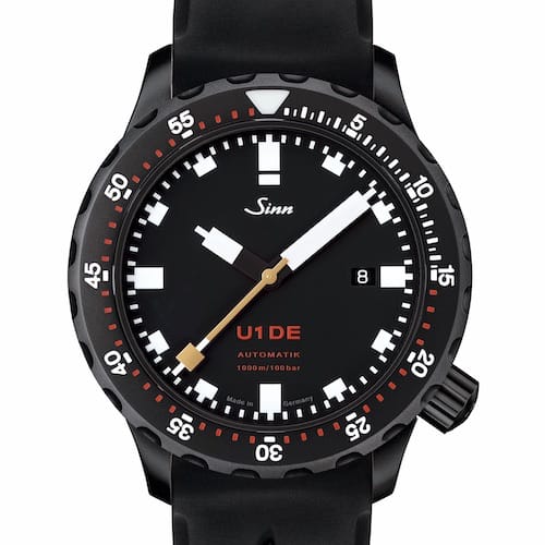 Sinn-Spezialuhren-U1DE-Silikonband-schwarz-hoch Sinn Spezialuhren U1 DE