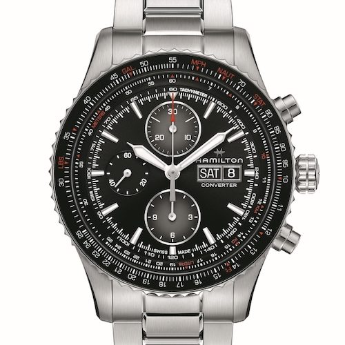 Hamilton-Khaki-Aviation-Converter-Auto-Chrono-Edelstahlband-H76726130 Hamilton-Khaki Aviation Converter-Auto Chrono Edelstahlband