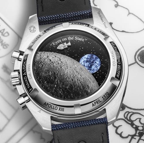 Omega-Speedmaster-Silver-Snoopy-Award-Zifferblatt-Detail Mondoberfläche