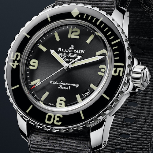 Blancpain-Fifty-Fathoms-70th-anniversary-profil Die Blancpain Fifty Fathoms 70th anniversary Act 1 knüpft an das Modell von 2003 an.