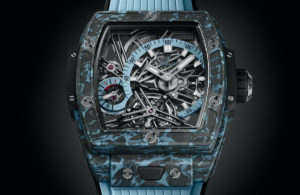Hublot Spirit of Big Bang Tourbillon 5 Day Power Reserve Sky Blue Carbon WatchWeek 2023Cover